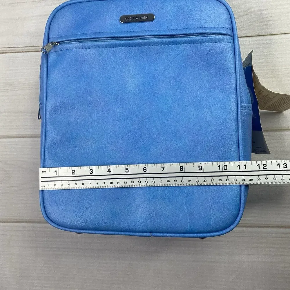 RETRO Vtg Samsonite Silhouette Weekender Bag Luggage Blue/Tan Shoulder Tote NOS